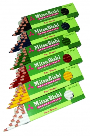 ดินสอเทียนมิตซูบิชิดินสอเขียนกระจก Mitsubishi No.7600 สีเหลือง