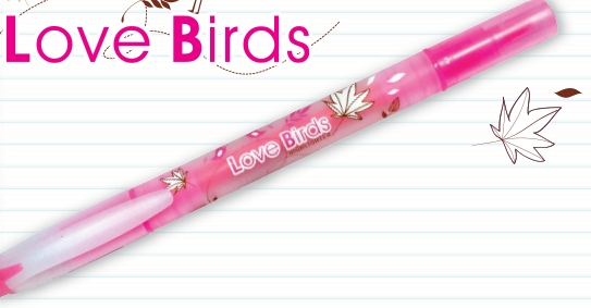 ปากกาเน้นข้อความ 2 หัว Love Birds 333 Triple 3 สีชมพู