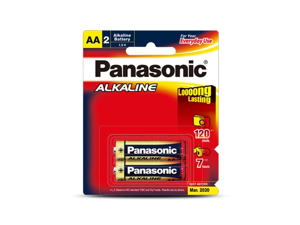 ถ่านไฟฉาย Panasonic Alkaline ขนาด AA LR6T/2B