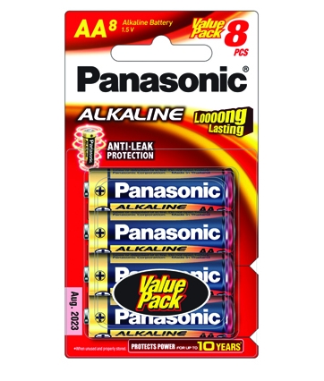 ถ่านไฟฉาย Panasonic Alkaline ขนาด AA LR6T/8B