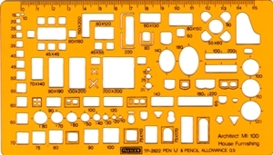 เทมเพลท เฟอร์นิเจอร์ MASTEX TP 2822 ขนาด100x175 มม.
