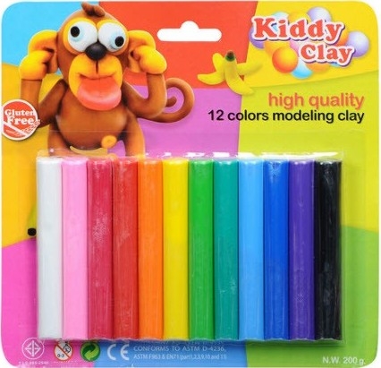 ดินน้ำมันแท่ง PK Colour Clay  12 สี -ขนาด 200g.