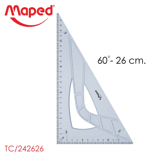 ไม้ฉาก 60 องศา ขนาด 26 cm.มาเพ็ค Maped TC/242626 Sakura