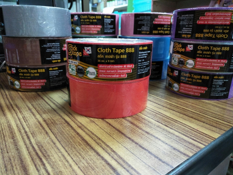 เทปผ้ากาว Stick Tape ขนาด 1.5 นิ้ว (36mm.x9 yds) สีแดง
