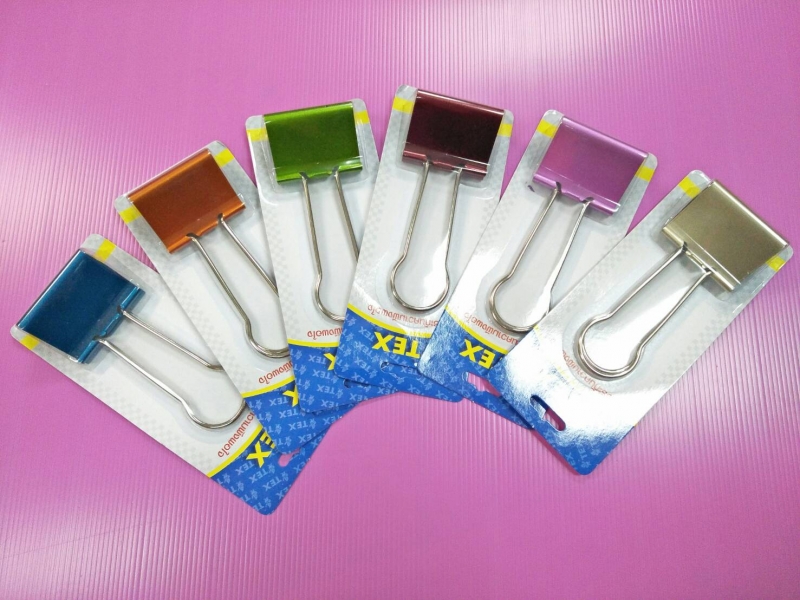 คลิปสี TEX BINDER CLIP METNo.107 (ขนาด2 3/8 60mm) คละสี