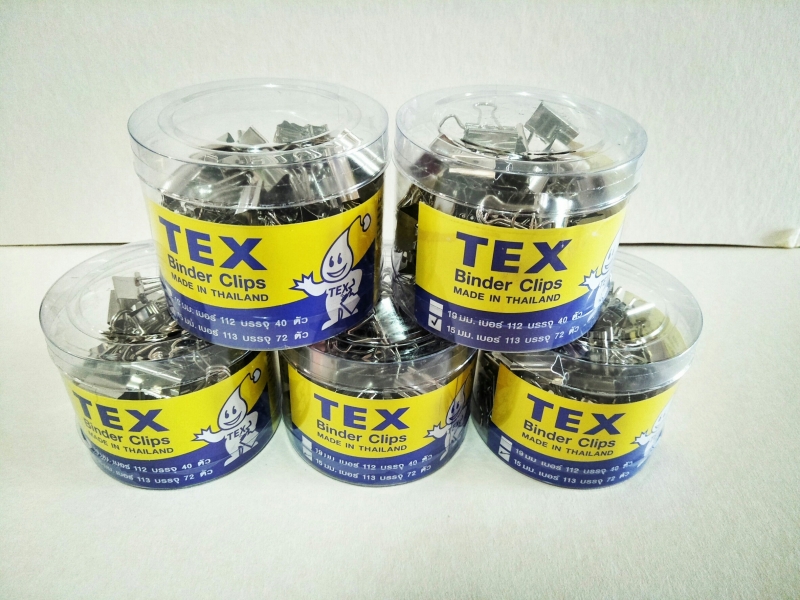 คลิปนิเกิล TEX BINDER CLIP 15 mm. No.113 (จุ 72 ตัว)