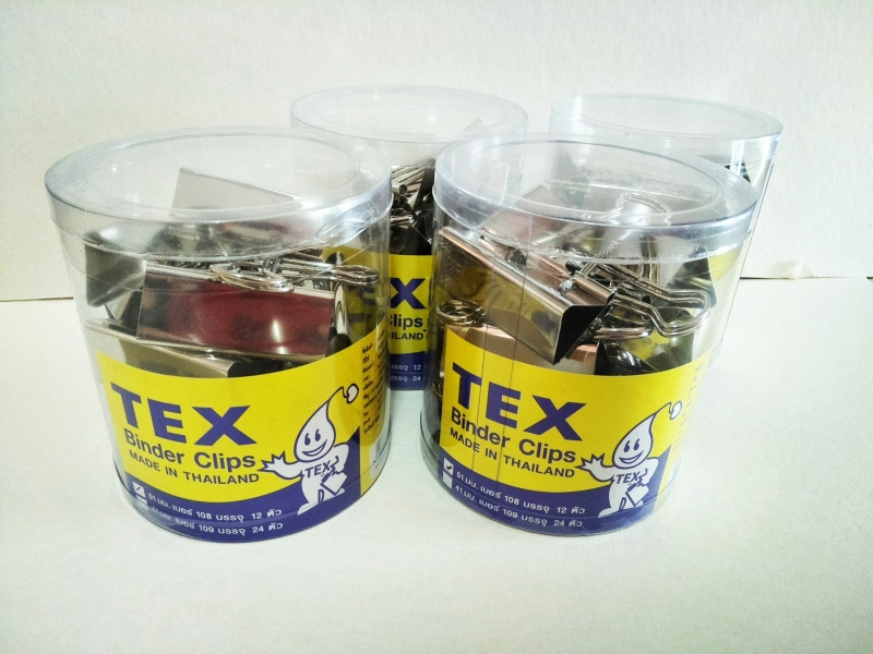 คลิปนิเกิล TEX BINDER CLIP 51 mm. No.108 (จุ 12 ตัว)