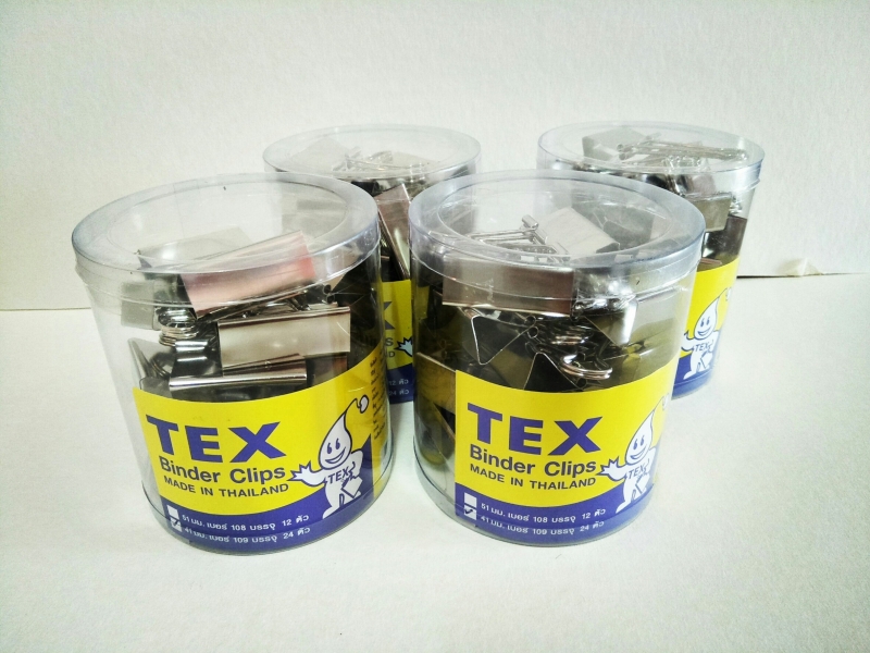 คลิปนิเกิล TEX BINDER CLIP 41 mm. No.109 (จุ 24 ตัว)