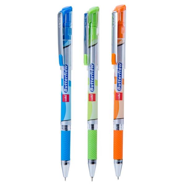 ปากกาลูกลื่น CELLO 0.7 mm. รุ่น Butterflow สีน้ำเงิน ด้ามคละสี