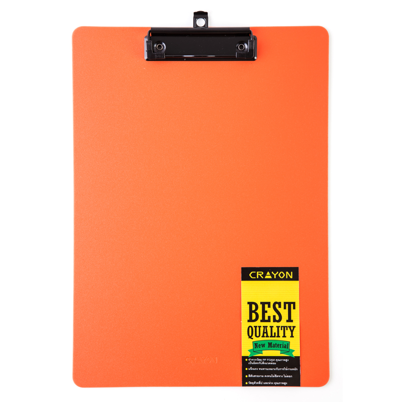 คลิปบอร์ดพลาสติก PK ขนาด A4 PP FOAM Crayon Best Quality New Material (คละสี)
