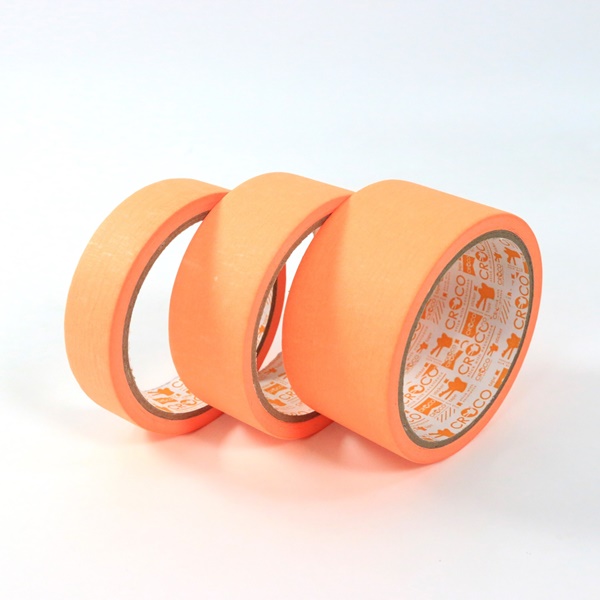 เทปกระดาษกาวย่นสีสะท้อนแสง Croco 24 มม.x15 หลา สีส้ม
