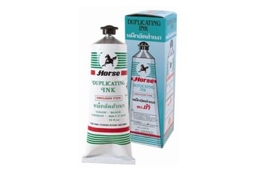 หมึกโรเนียว/อัดสำเนา ตราม้า - Horse 400 cc. สีดำ