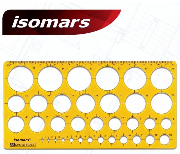 แผ่นเทมเพลทวงกลม isomars is01-35