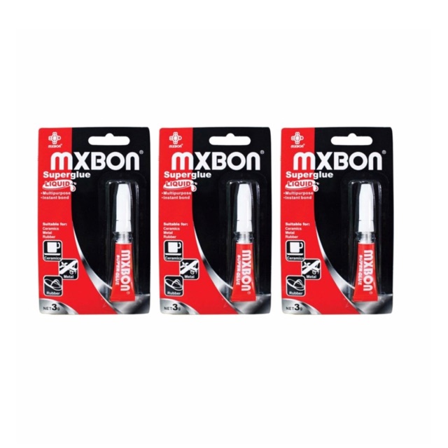 แม็กซ์บอนด์ กาวร้อนหลอดแดง MXBON Superglue Liquid ขนาด 3g.