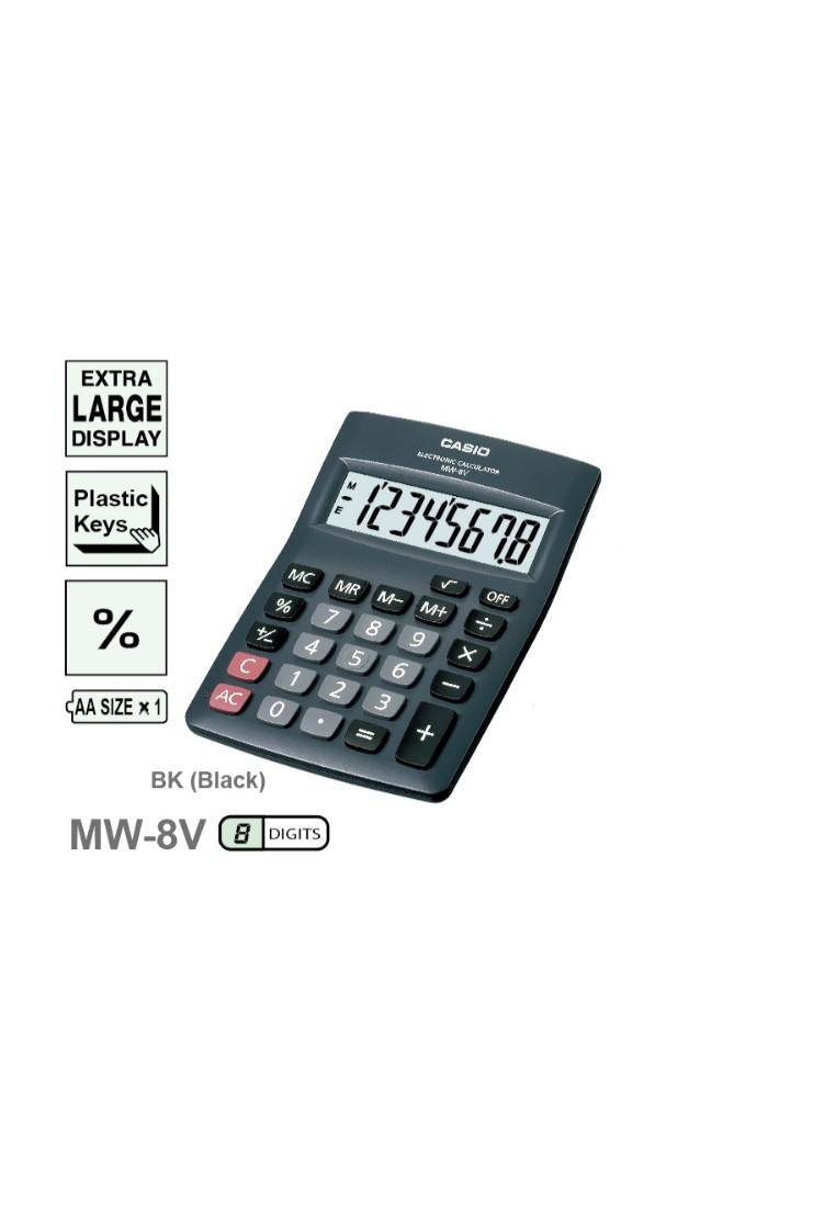 เครื่องคิดเลข Casio MW-8V-BK