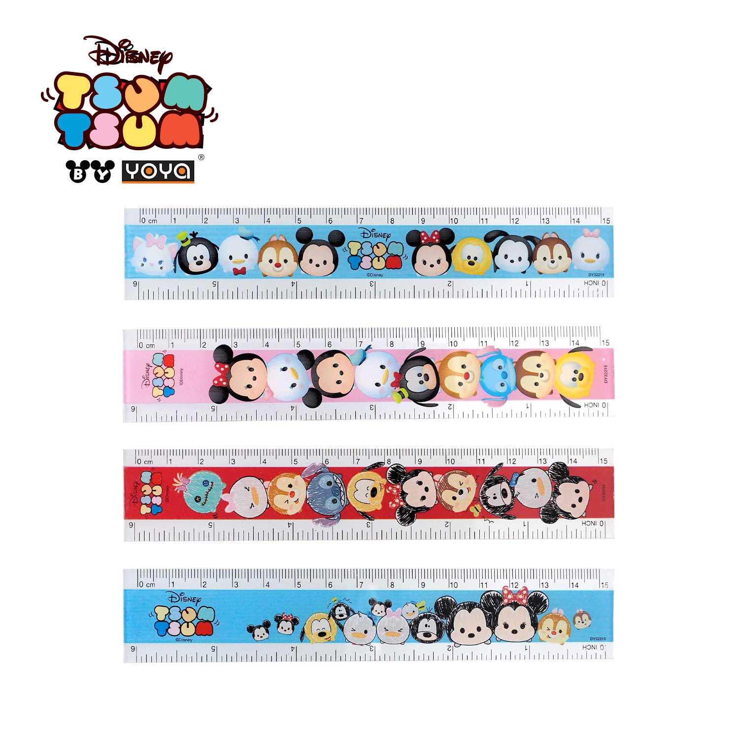 ไม้บรรทัดพลาสติก YOYA DY32215 Mickey Mouse/Tsum Tsum ขนาด 15 cm.