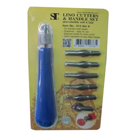 ชุดแกะบล๊อคไลโน เอสที 6 ใบมีด ST LINO Cutters & Handle Set Item No.313-Set A