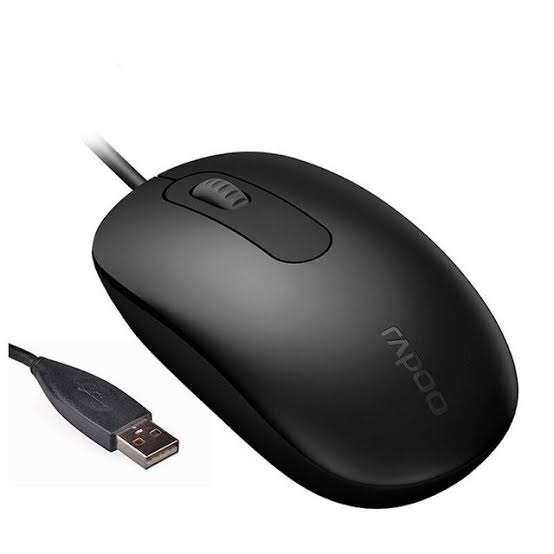 Mouse เม้าส์มีสาย ยี่ห้อ Rapoo MSN200-BK (สีดำ)