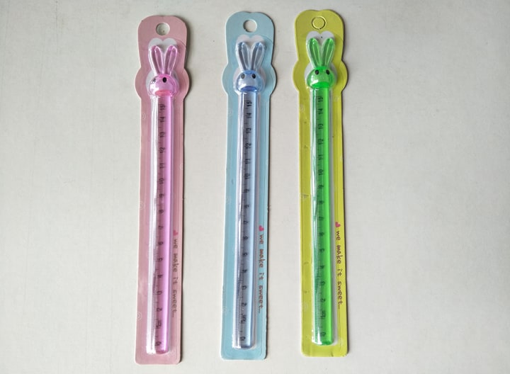 ไม้บรรทัดพลาสติกรูปกระต่าย EDU TY-1612 ขนาด 15 cm