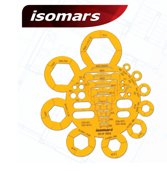 แผ่นเทมเพล BOLT isomars ism-1894 ขนาด 150x133 mm.