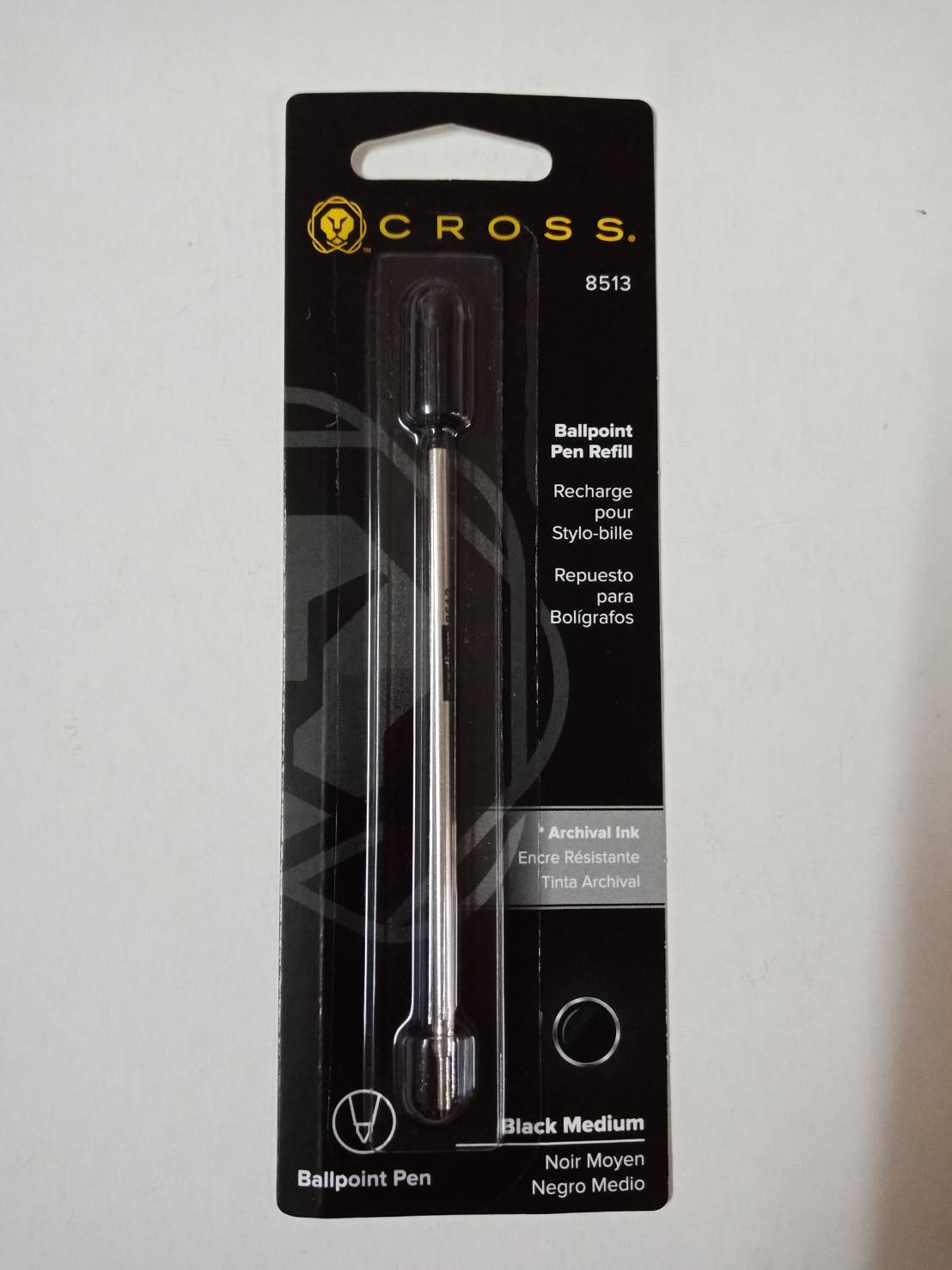(SALE) ไส้ปากกา Cross #8513 สีดำเส้นกลาง หัวลูกลื่น 0.8mm.