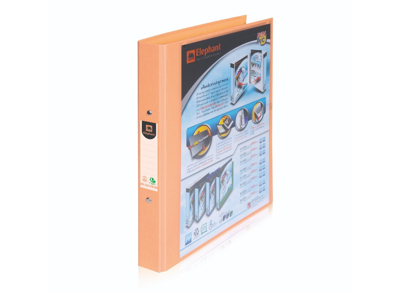 แฟ้มตราช้าง 2 ห่วง ปกดูราพลาส 221VB A4 วิวบายเดอร์ สีแอปริคอต