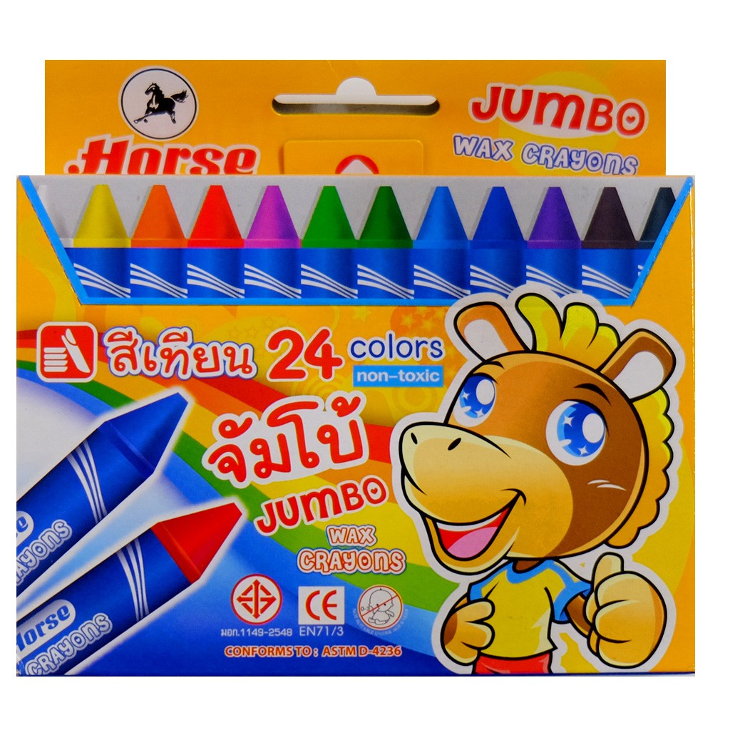 สีเทียน JUMBO ตราม้า 24 สี
